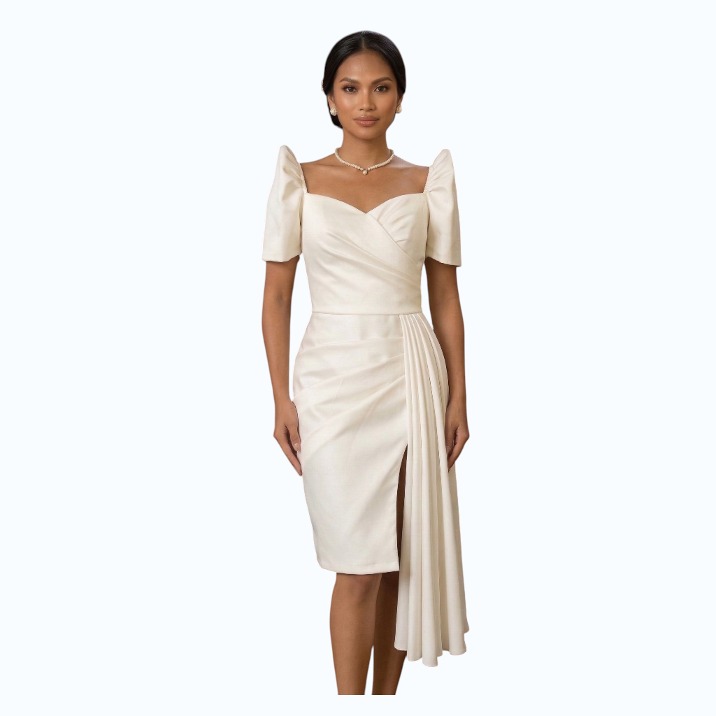 Filipiniana Modern Midi Dress simple design fashionable Premium Quality