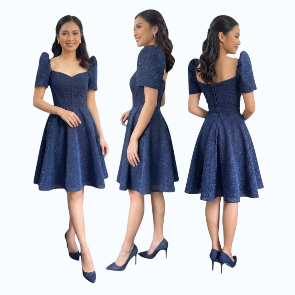 Filipiniana midi Dress baloon style candy crush fabric Premium Quality