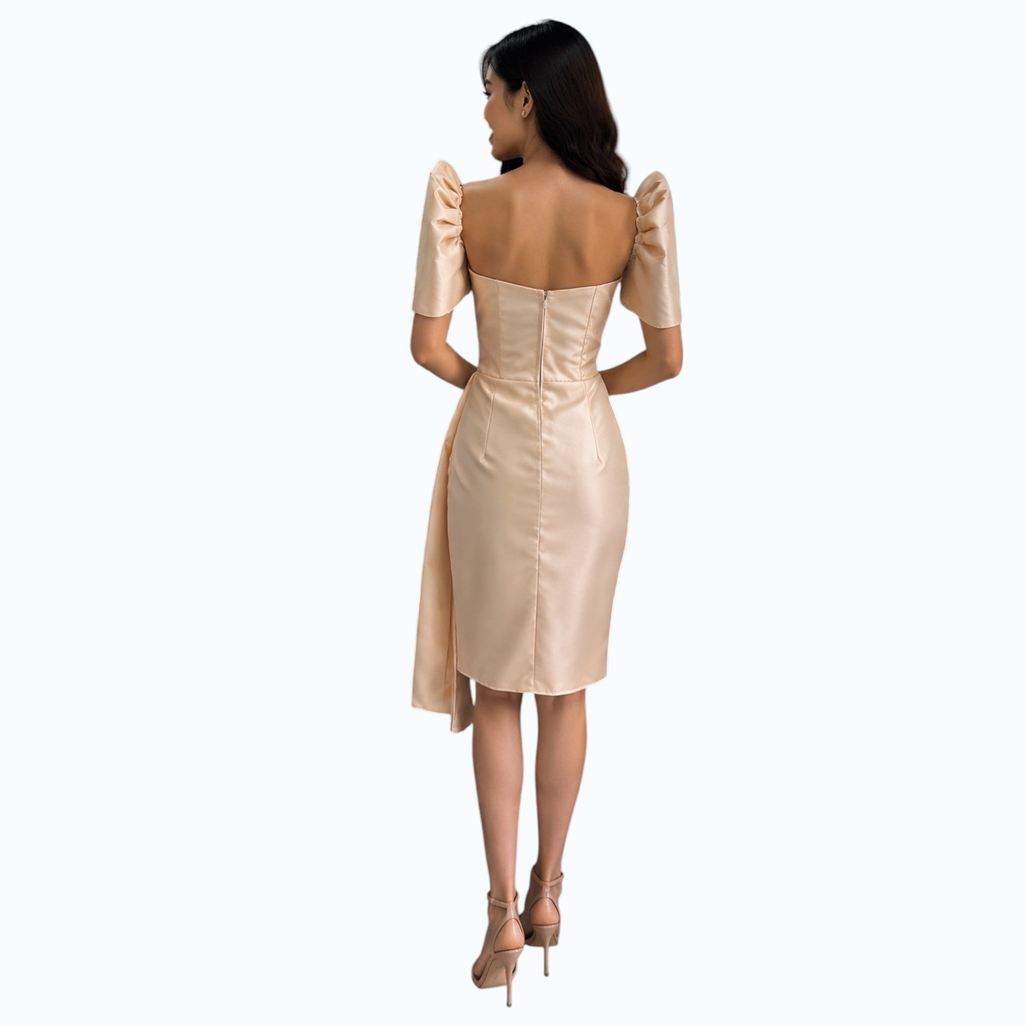 Modern Filipiniana Pencil dress with detachable filipiniana Sleeve