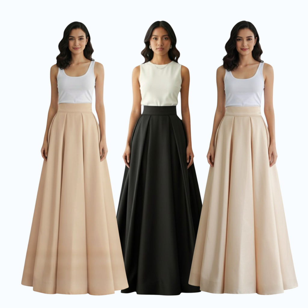 Modern Traditional Long gown Skirt Premium Heavy Satin Fabric