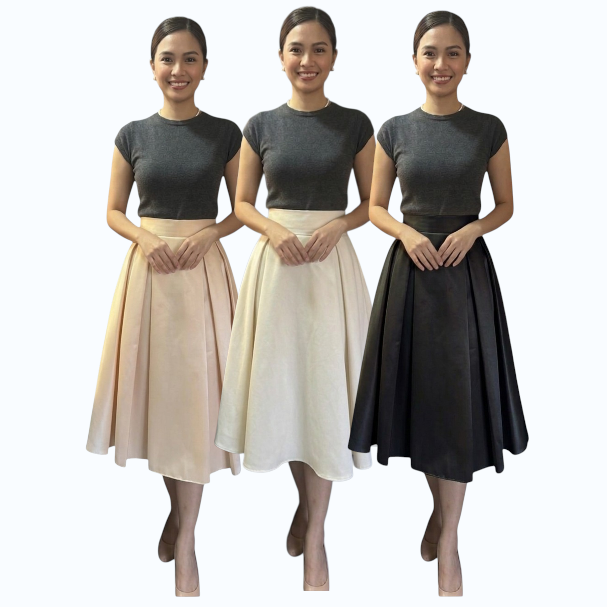 Modern Midi Skirt Premium Quality Fabric Heavy satin