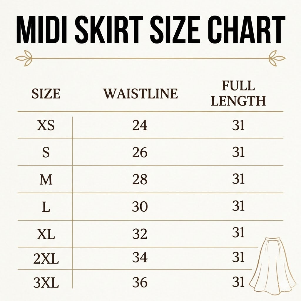 Modern Midi Skirt Premium Quality Fabric Heavy satin