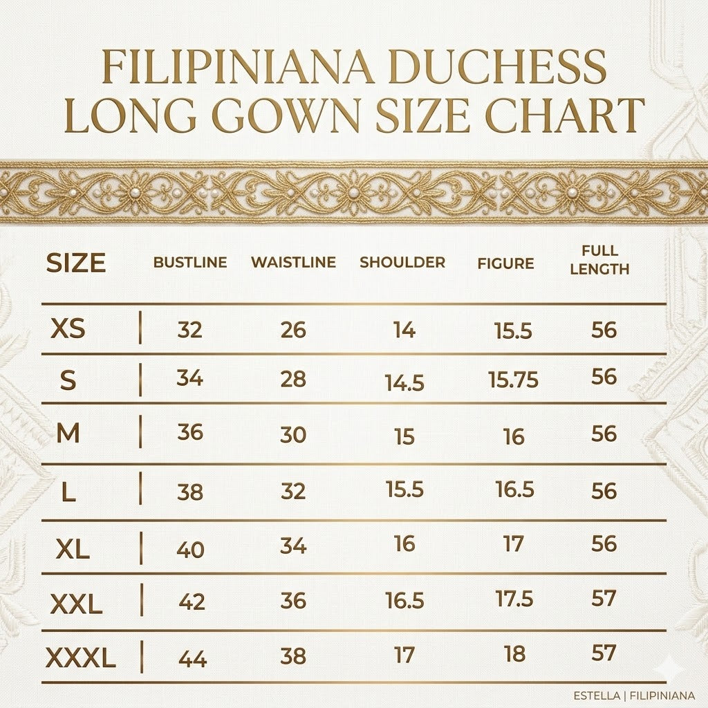 Filipiniana Long gown premium Duchess fabric simple and elegant design