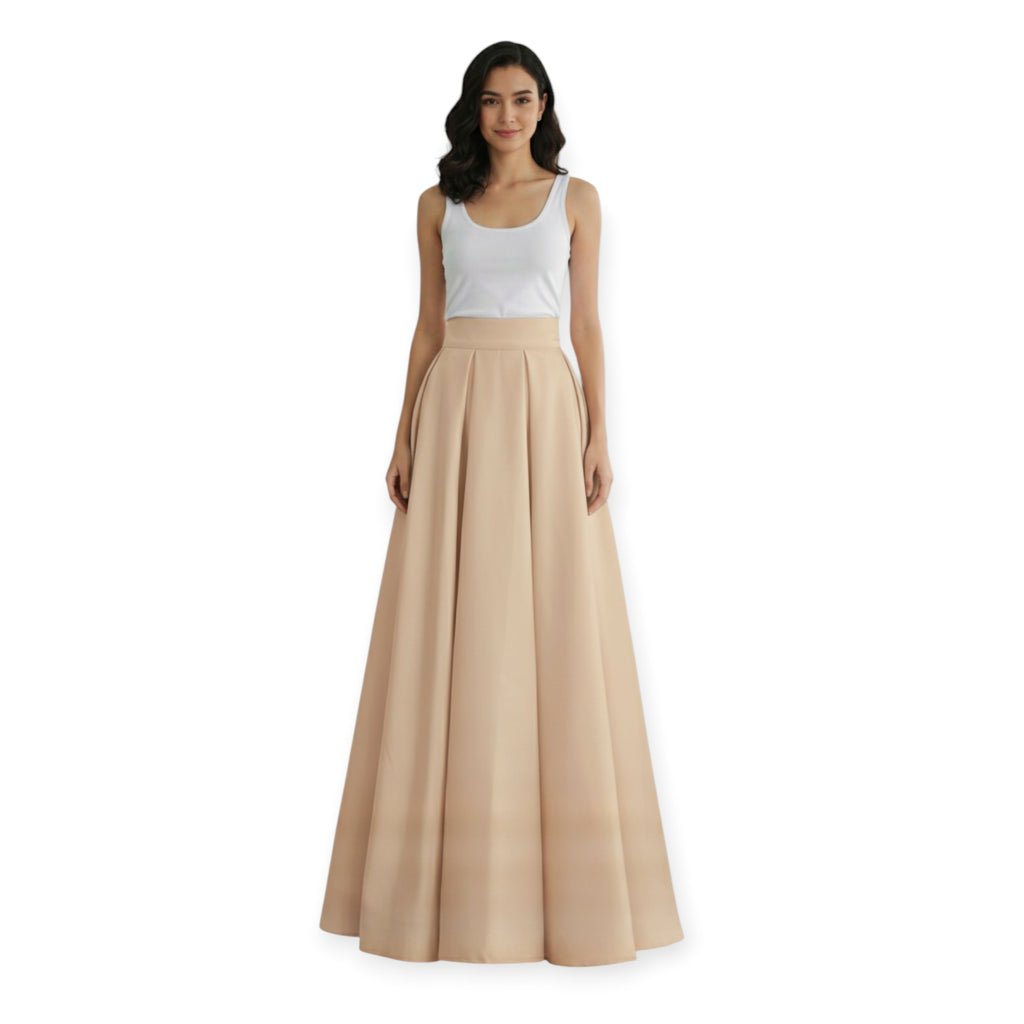Modern Traditional Long gown Skirt Premium Heavy Satin Fabric