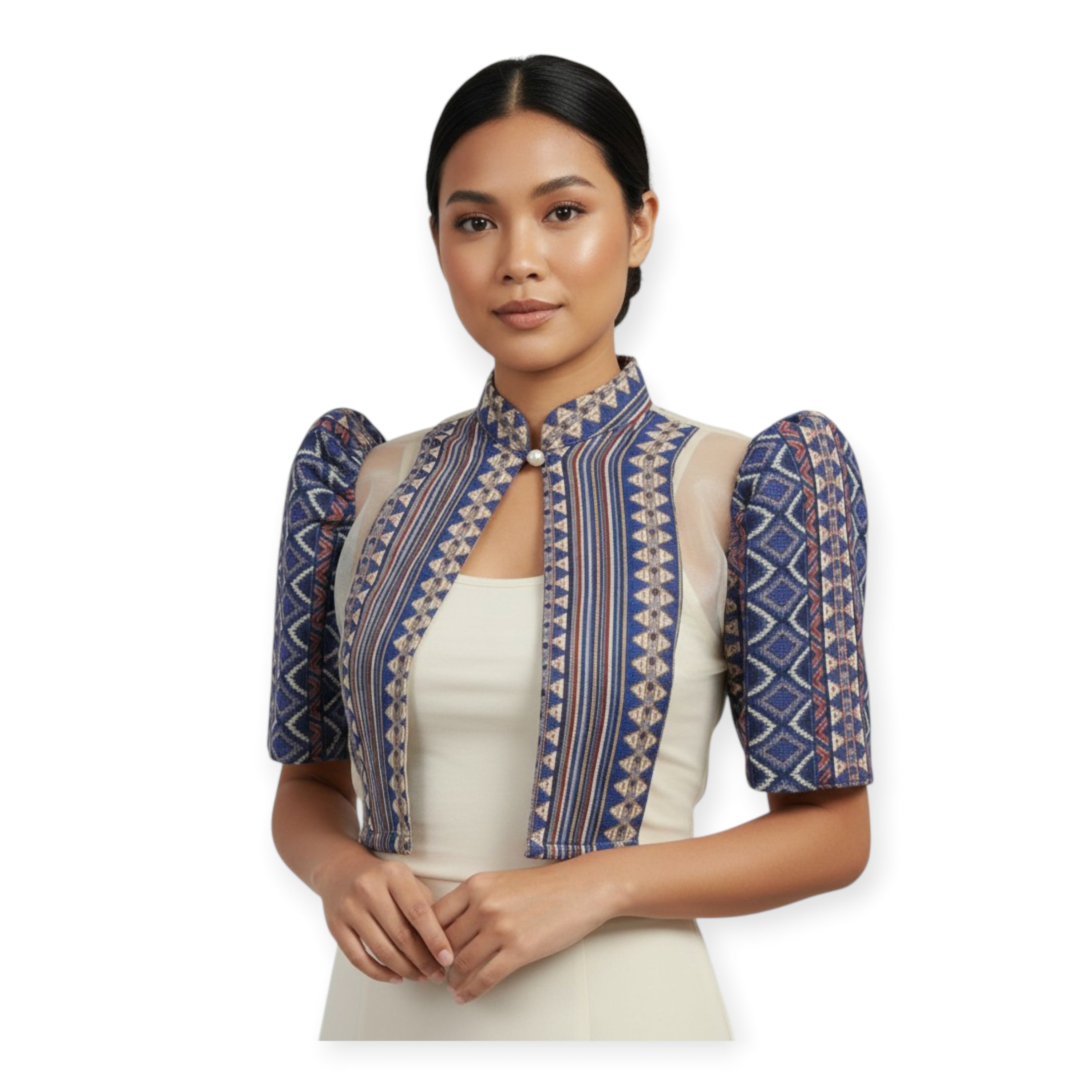 Modern Filipiniana Bolero square Cut Ethic Design