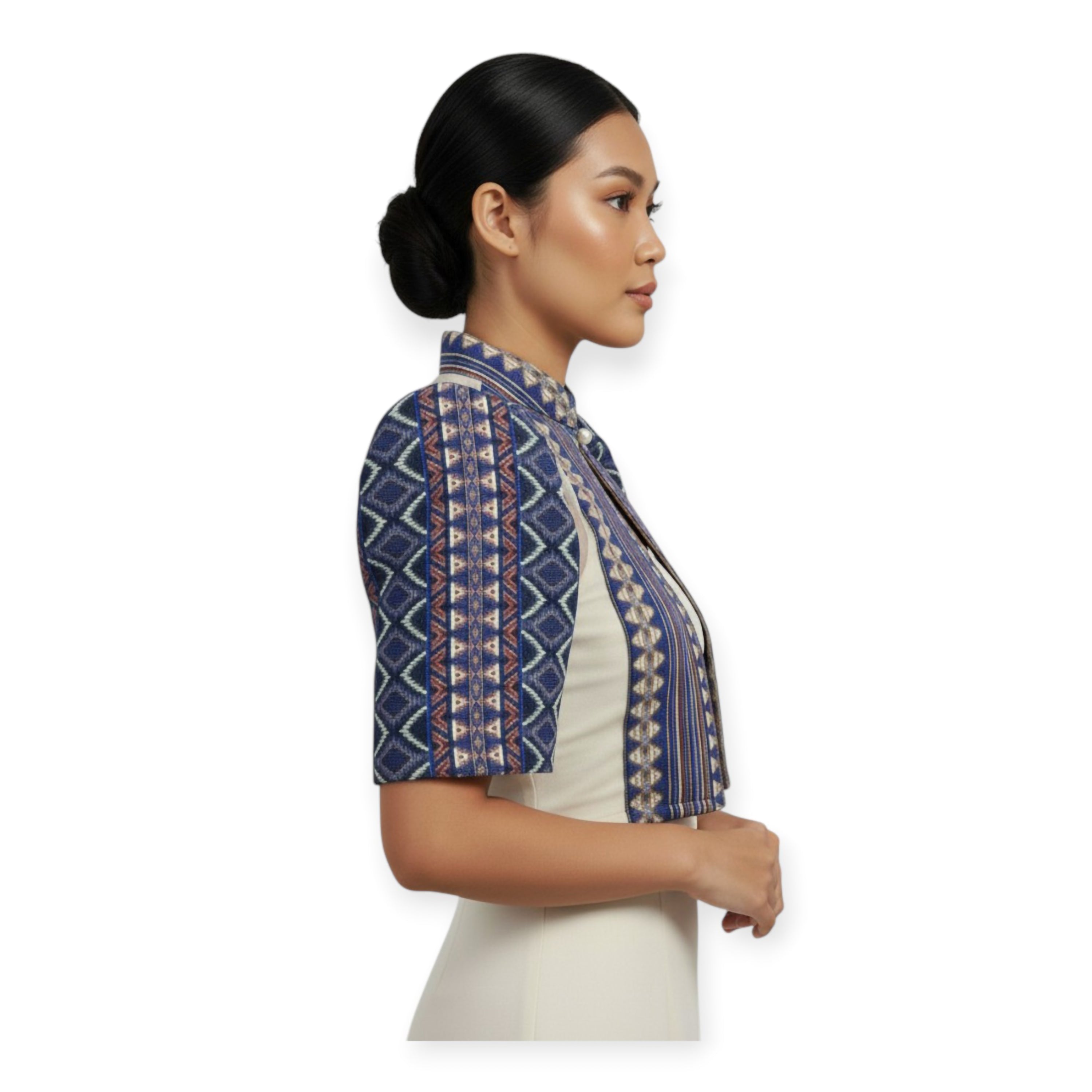 Modern Filipiniana Bolero square Cut Ethic Design
