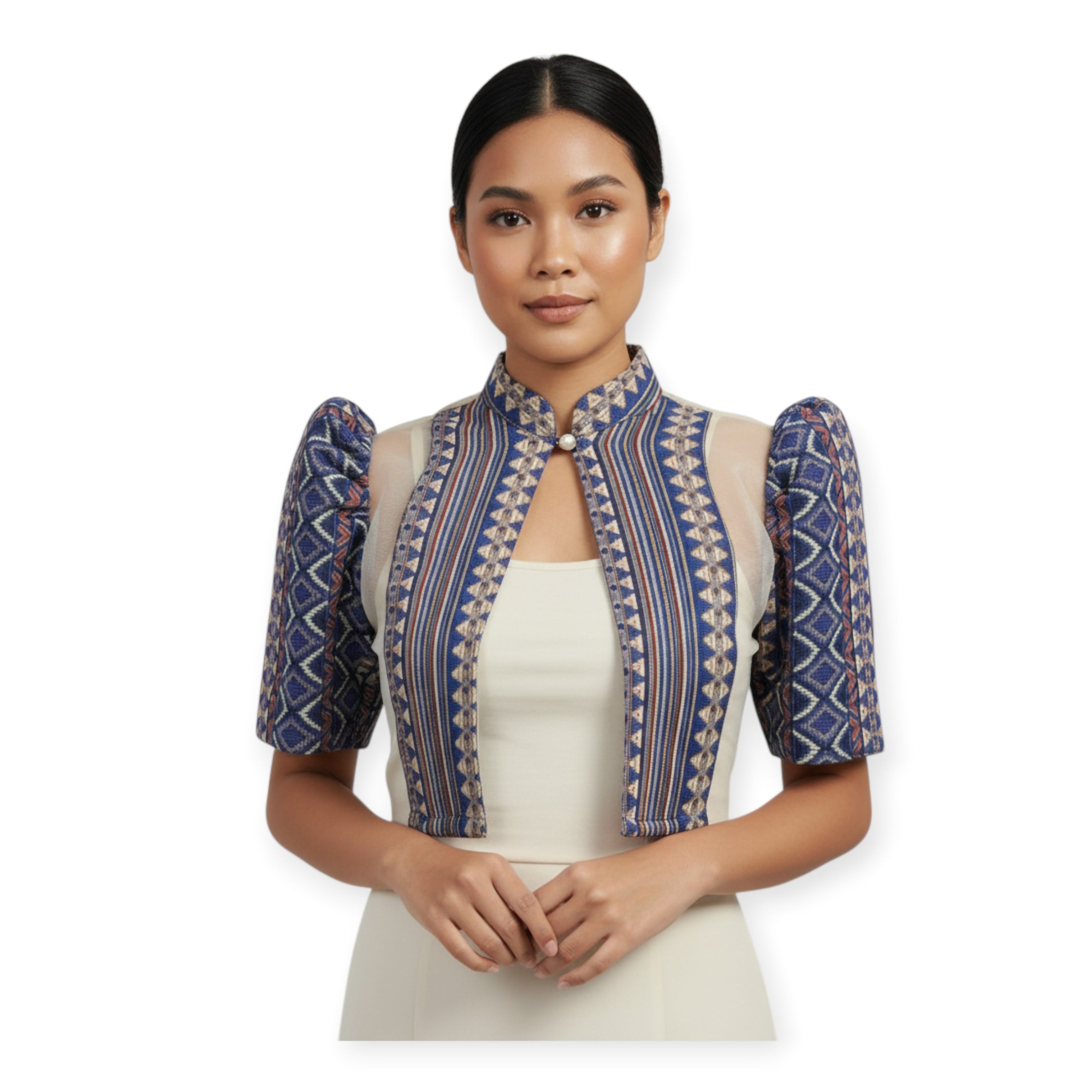 Modern Filipiniana Bolero square Cut Ethic Design