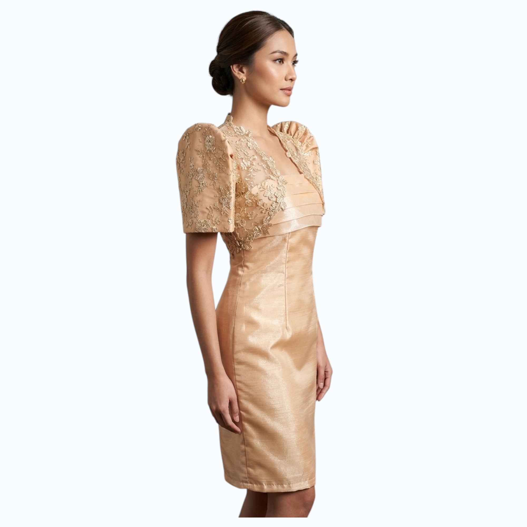 Premium Filipiniana Bolero crop and midi tube dress organza high quality Separate